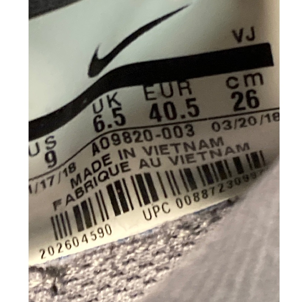 Nike Odyssey React Wolf Grey Black Running Shoes AO9820-003 Womens Size 9 - Picture 7 of 7